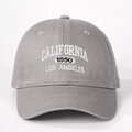 Grey baseball cap with California embroidery and adjustable strap in a classic retro style - Adjustable / Gray
