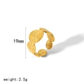 18k gold plated stainless steel spiral open ring featuring a geometric hollow design - Gold Spiral Textured Style(TR4288)