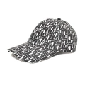 Classic baseball cap in black with white Eiffel Tower and H letter print and curved brim - M (56-58cm) / Black