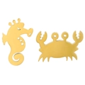 18k gold plated stainless steel sea horse and crab stud earrings for women set - Seahorse & Crab Style / Gold