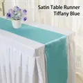 Elegant Tiffany blue satin table runner for wedding and hotel home dining decor - 30x275cm / Teal
