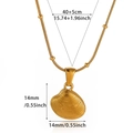 Detailed size chart for the gold shell pendant necklace with snake chain measurements - Snake Chain Shell Necklace N07694G