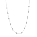 Collana lunga bohémien in argento con vari ciondoli di pietre preziose trasparenti - Zirconia Geometrica Multiforma / Argento