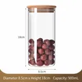Cylindrical 900ml glass jar with bamboo lid, 8.5cm diameter and 18cm height for nuts - 30oz / Replacement Bamboo Lid / 8.5cm*18cm