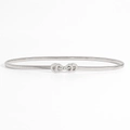 Elastic silver spring waist chain belt with diamond-encrusted infinity buckle design - 19415 Silver Infinite Symbol Buckle