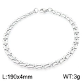 Minimalist 18k gold plated stainless steel watchband chain bracelet 190mm length - Steel Color Bracelet 19cm (KB189702-Z)