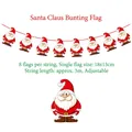 Christmas Santa Claus paper bunting banner with 8 flags and 3-meter adjustable red rope - Santa Claus Banner