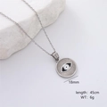 Détail du pendentif œil protecteur 18mm sur chaîne de 45cm sur pierre naturelle - Style Rond Argent (5814004830945)