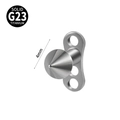 Solid G23 titanium 4mm cone microdermal piercing attachment for dermal anchor base - Spike Style (4mm)