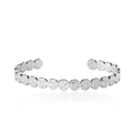 Bracciale rigido aperto in argento martellato con design a elementi circolari continui - Argento (SB22041601S)
