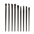 9-piece professional makeup brush set with dark brown fiber bristles and matte black handles - 9pcs Eye Shadow Brush Set