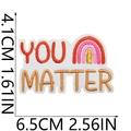 Detail view of You Matter embroidery patch with rainbow design and size measurements - No. 27 (You Matter)