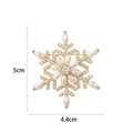 Rotating snowflake zircon brooch with pearls for women, 5cm height by 4.4cm width design - Gold Rotating Snowflake