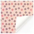 Pink Christmas gift wrapping paper with purple snowflake patterns and white polka dots - Style 9