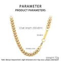Disegno tecnico della catena cubana oro e argento con dimensioni e dettagli piastra lucida - Collana Cubana con Targhetta Quadrata Bicolore Oro Argento (KN235470-Z) / Lunghezza 60cm / Larghezza 8mm / Bicolore Oro e Argento