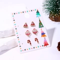 Christmas stud earring set featuring Santa hat, candy cane, and bauble with rhinestones - 3 Pair Set (Hat/Ball/Cane)
