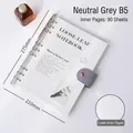 Transparent PVC B5 loose-leaf notebook with grey buckle and 90 sheets of lined paper - B5 Silver Binder (with Inner Binder)