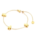 Pulsera de eslabones dorada con tres colgantes de figuras de dibujos animados para niñas - Niño (KB138257-GC) / Dorado