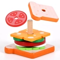 Jouet de tri et d'empilage de sandwich en bois éducatif pour jeux d'imitation - Sandwich