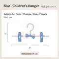 Appendiabiti blu regolabile per bambini con fiocco e clip scorrevoli da 11 a 27 cm - Blu