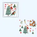Detailed sheet sizes of Christmas stickers featuring Santa, snowman and tree patterns - Santa Snow Scene Style (JDT-X29)