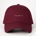 Classic burgundy baseball cap featuring white Killin' It embroidery on the front - One Size / Burgundy