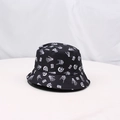 Outdoor sun protection bucket hat featuring Halloween skull and BOO prints - One Size / Black