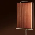 Ebony wood cutting board 45x30x3cm with metal handle and natural grain pattern - Arc Cutting Board: 45*30*3cm