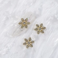 Golden snowflake nail charms with sparkling rhinestones for winter manicure art - Style A1143-18