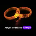 Orange LED glowing acrylic bracelet with textured bubble finish for concerts - Orange