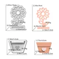 Detailweergave van DIY zonnebloem siliconen mal met exacte afmetingen en gewichten - Zonnebloemplug + Bloempotbasis