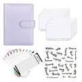 Detail view of A6 lilac PU leather binder with budget sheets and PVC zipper pockets - A6 / Purple