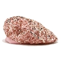 Pink velvet beret with shiny gold sequins for women in a stylish autumn design - M (56-58cm) / Pink