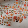 Autocollants 3D citrouille pour ongles avec feuilles d'érable et motifs d'automne - Style de Relief 3D Citrouille et Feuille d'Érable d'Automne de Thanksgiving (CO-458)