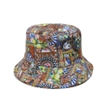 Dettaglio del cappello a secchiello con intricati motivi siciliani di limoni e barocco - M (56-58cm) / Stampa d'Arte Limone Barocco (D)