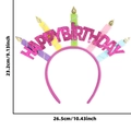 Cerchietto corona Happy Birthday rosa per bambini con decorazioni a fiamma dorata - Taglia unica / Cerchietto con candela di compleanno 3D