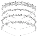 Set of 4 silver bridal headbands featuring elegant artificial pearls and rhinestones - 4-Piece Set Silver