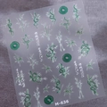 M-636 nagelstickers met motieven van groene bamboe, slangen en Chinese kalligrafie - Groene Bamboe Slang Stijl (M-636)