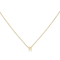 Minimalist 18K gold letter H pendant necklace with a polished finish for women - Gold H