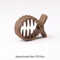 Brown matte claw clip for high ponytail, size 5x3.5cm with durable multi-tooth design - 5*3.5cm / Twill Dark Brown