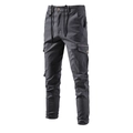 Pantaloni cargo grigio scuro da uomo con coulisse e ampie tasche laterali utilitarie - EU 40 / grigio scuro