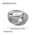 Silver stainless steel wide ring with large round transparent resin dome crystal - US 6 / Silver Base Clear Stone (JDR2305012-WT-S)