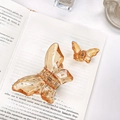 Set of two transparent amber butterfly hair claws in large and small resin sizes - Large & Small Set / Orange
