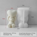 3D teddy bear silicone mold for DIY candles and soaps with heart-shaped design - Heart Bear Mold J-0901