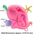 Roze siliconen vorm voor zeester en schelp fondant knutselen en chocolade maken - Stijl 3 (Wulk Sint-jakobsschelp Zeepaardje)