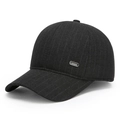 Gorra de béisbol de lana para hombre con protección para oídos y adorno de metal - Ajustable / Negro