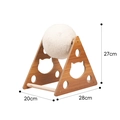 Triangle wooden cat scratching ball with sisal rope toy, 27x28x20cm dimensions - MDF Triangle Ball Medium