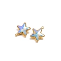 Star-shaped golden pendant with iridescent crystal facets for DIY jewelry making - Yellow AB