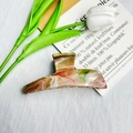 Large marble pattern claw clip with ink painting effect for thick hair styling - Triangle 11.5cm-Mixed Red Green