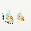 Detail shot of enamel stationery charms with dimensions 26mm by 20mm for DIY jewelry - Pink Ruler